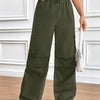 Women's Drawstring Wide-Leg Cargo Pants