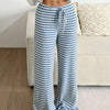 Women's Ribbed Drawstring Wide-Leg Lounge Pants