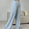 Women's Ribbed Drawstring Wide-Leg Lounge Pants