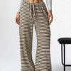 Women's Ribbed Drawstring Wide-Leg Lounge Pants