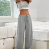 Women's Ribbed Drawstring Wide-Leg Lounge Pants