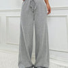 Women's Ribbed Drawstring Wide-Leg Lounge Pants