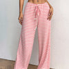 Women's Ribbed Drawstring Wide-Leg Lounge Pants