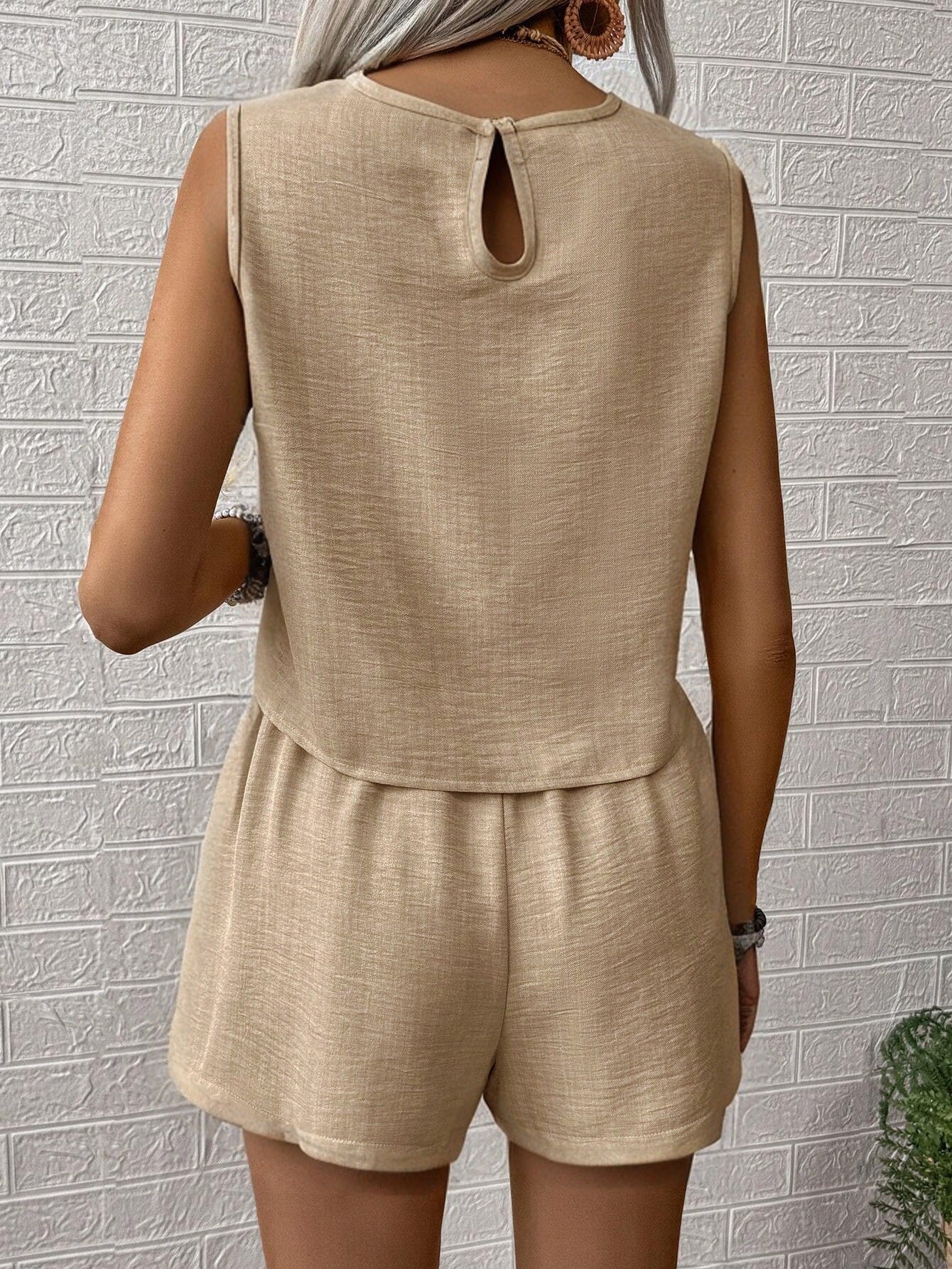 Sleeveless Shorts Co-ord Set
