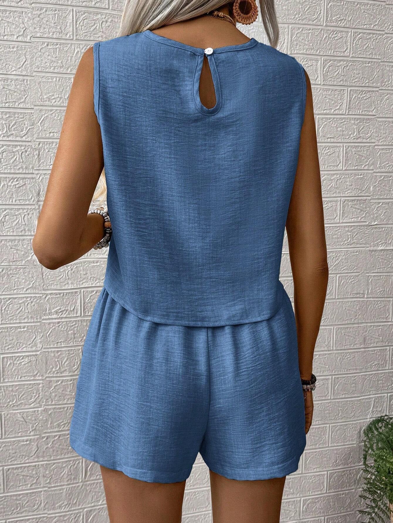 Sleeveless Shorts Co-ord Set
