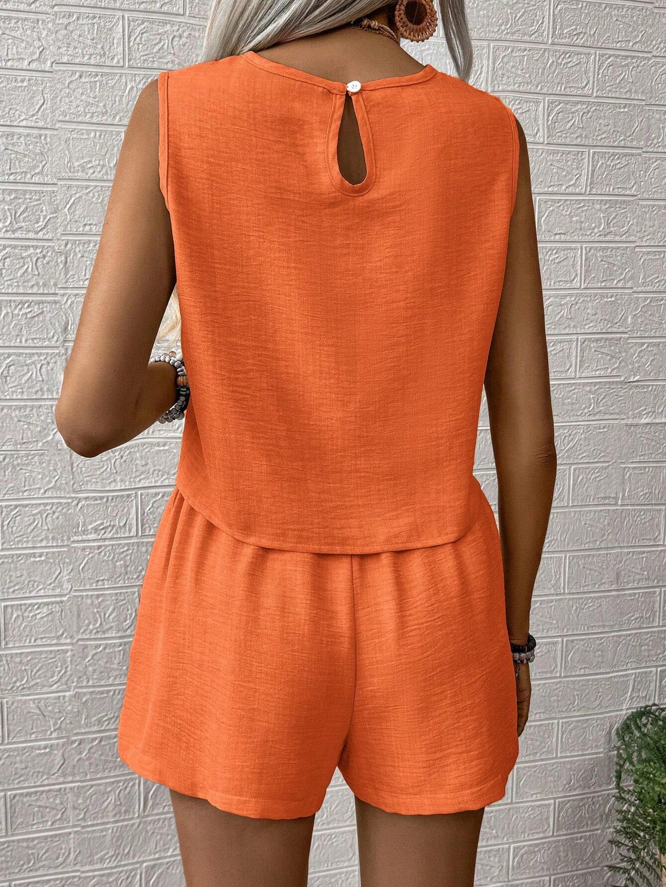 Sleeveless Shorts Co-ord Set