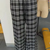 Women's Plaid Drawstring Wide-Leg Lounge Pants