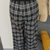 Women's Plaid Drawstring Wide-Leg Lounge Pants