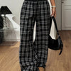 Women's Plaid Drawstring Wide-Leg Lounge Pants
