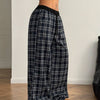 Women's Plaid Drawstring Wide-Leg Lounge Pants