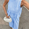 Gingham Peplum Pants Co-ord Set