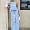 Gingham Peplum Pants Co-ord Set