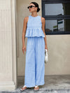Gingham Peplum Pants Co-ord Set