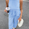 Gingham Peplum Pants Co-ord Set