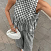 Gingham Peplum Pants Co-ord Set