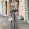 Gingham Peplum Pants Co-ord Set