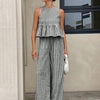 Gingham Peplum Pants Co-ord Set