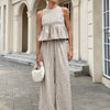 Gingham Peplum Pants Co-ord Set
