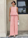 Gingham Peplum Pants Co-ord Set