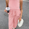 Gingham Peplum Pants Co-ord Set
