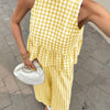 Gingham Peplum Pants Co-ord Set