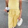 Gingham Peplum Pants Co-ord Set