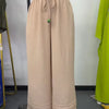 Women's Drawstring Wide-Leg Casual Trousers with Lace Hem Detail
