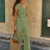 One-Shoulder Floral Pants Co-ord Set