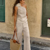 One-Shoulder Floral Pants Co-ord Set