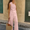 One-Shoulder Floral Pants Co-ord Set
