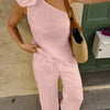 One-Shoulder Floral Pants Co-ord Set