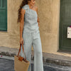 One-Shoulder Floral Pants Co-ord Set