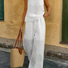 One-Shoulder Floral Pants Co-ord Set