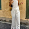 One-Shoulder Floral Pants Co-ord Set