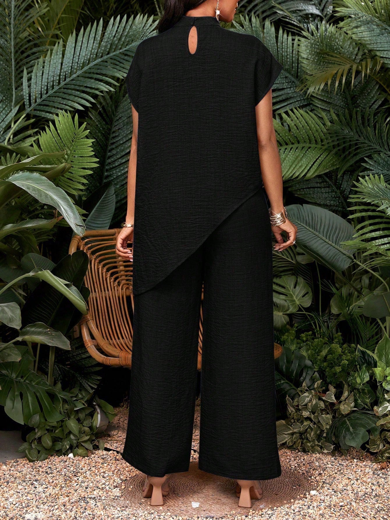 Asymmetric Tunic Pants Co-ord Set
