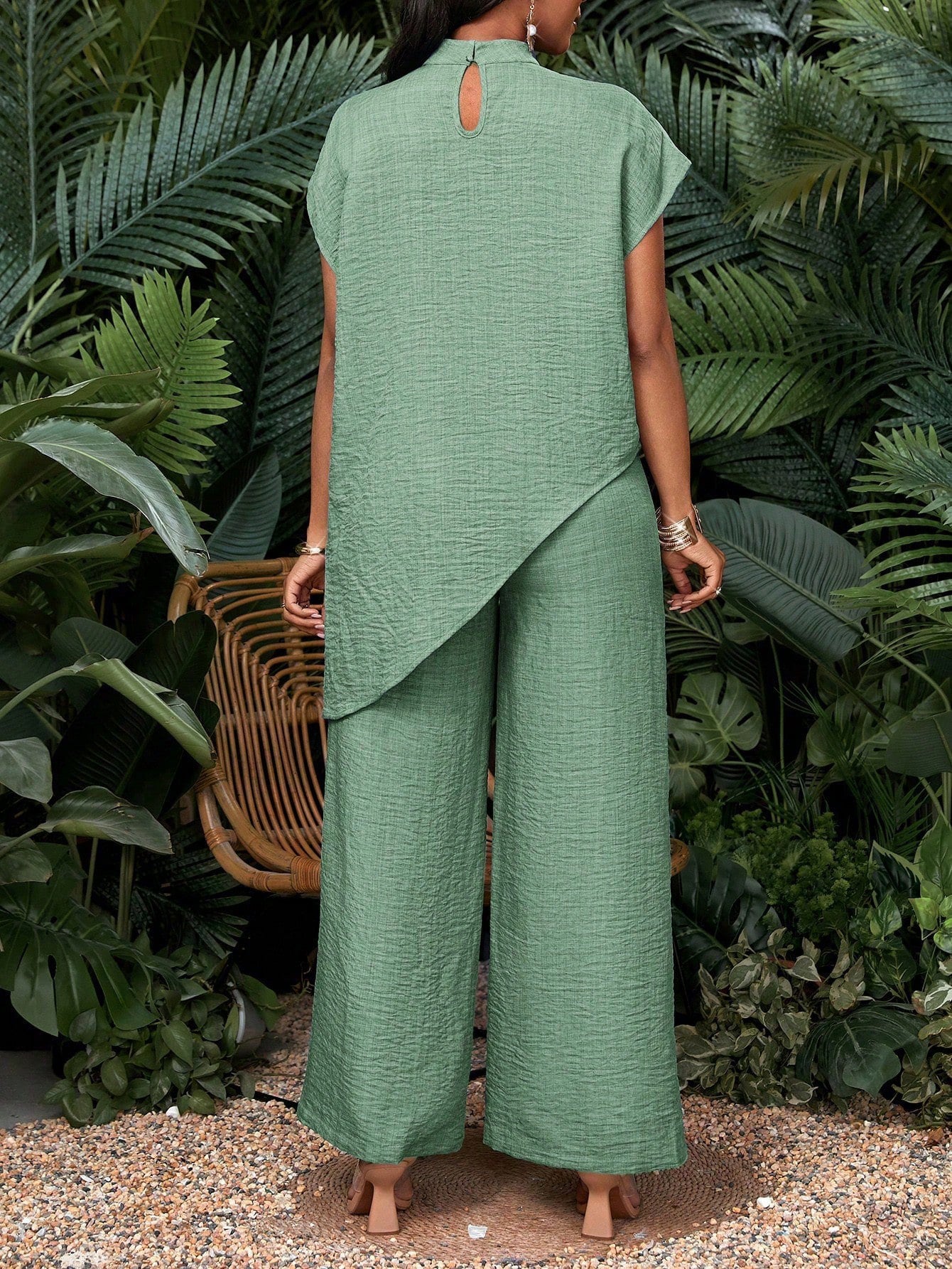 Asymmetric Tunic Pants Co-ord Set