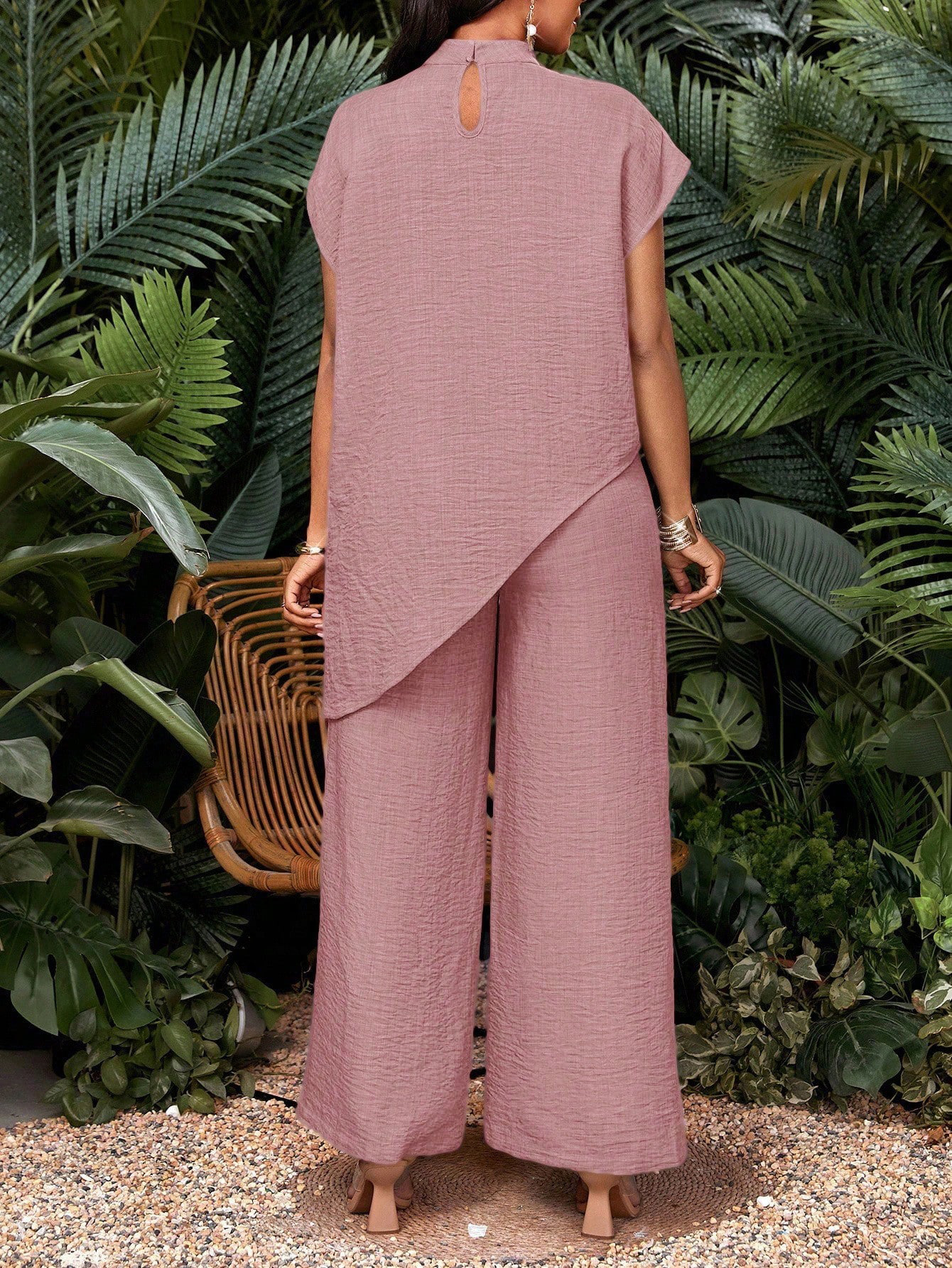 Asymmetric Tunic Pants Co-ord Set