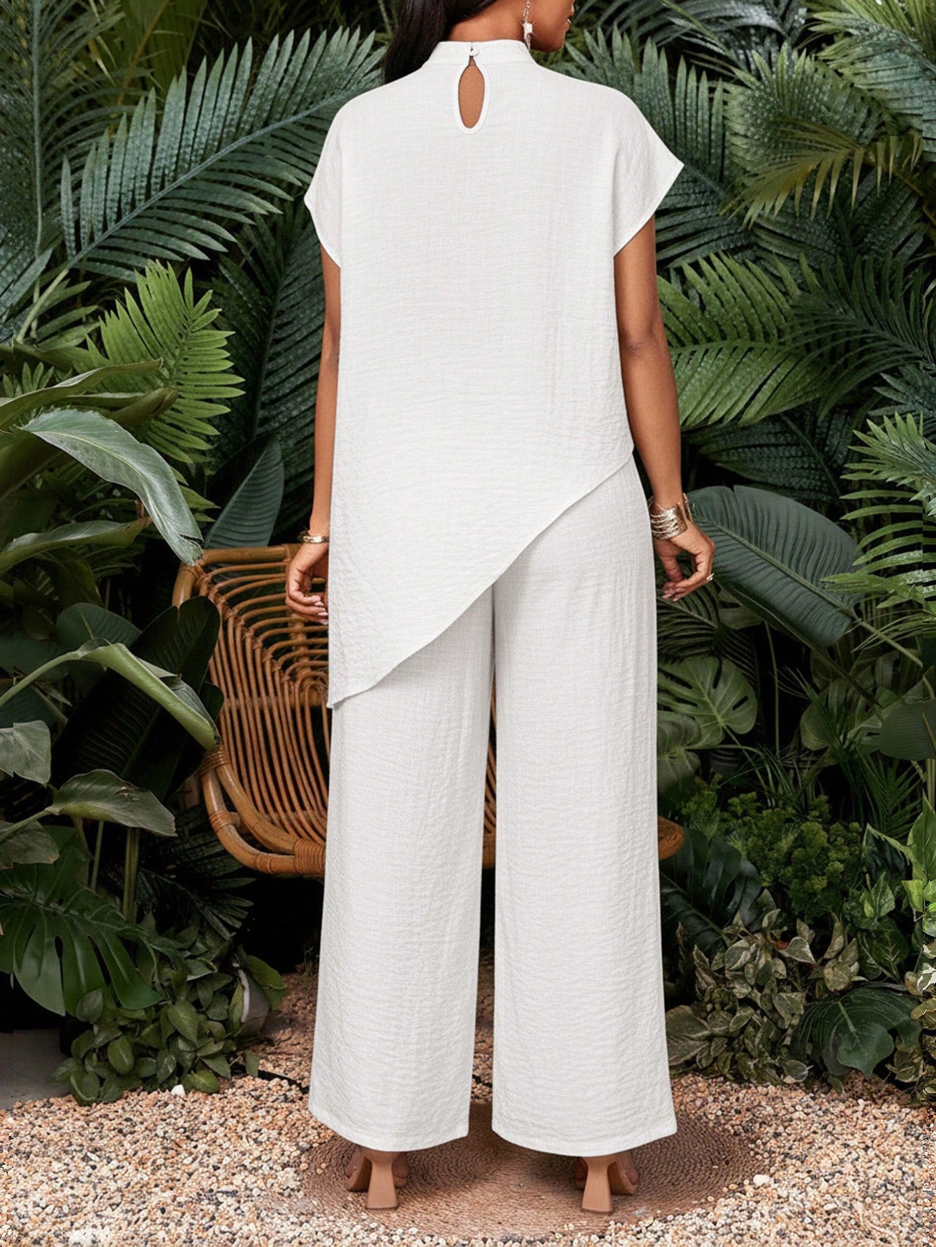 Asymmetric Tunic Pants Co-ord Set