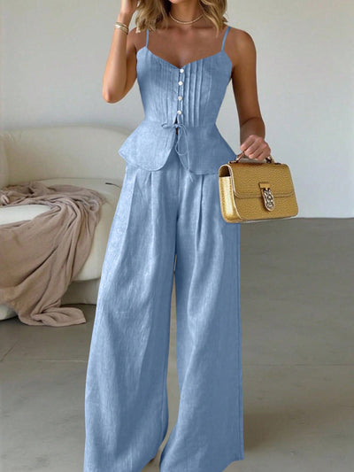 Pleated Cami Pants Co-ord Set
