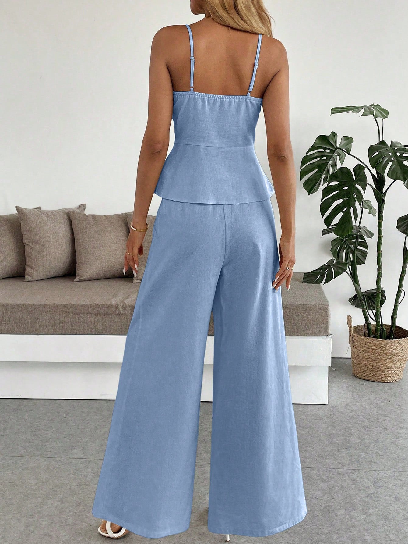Pleated Cami Pants Co-ord Set