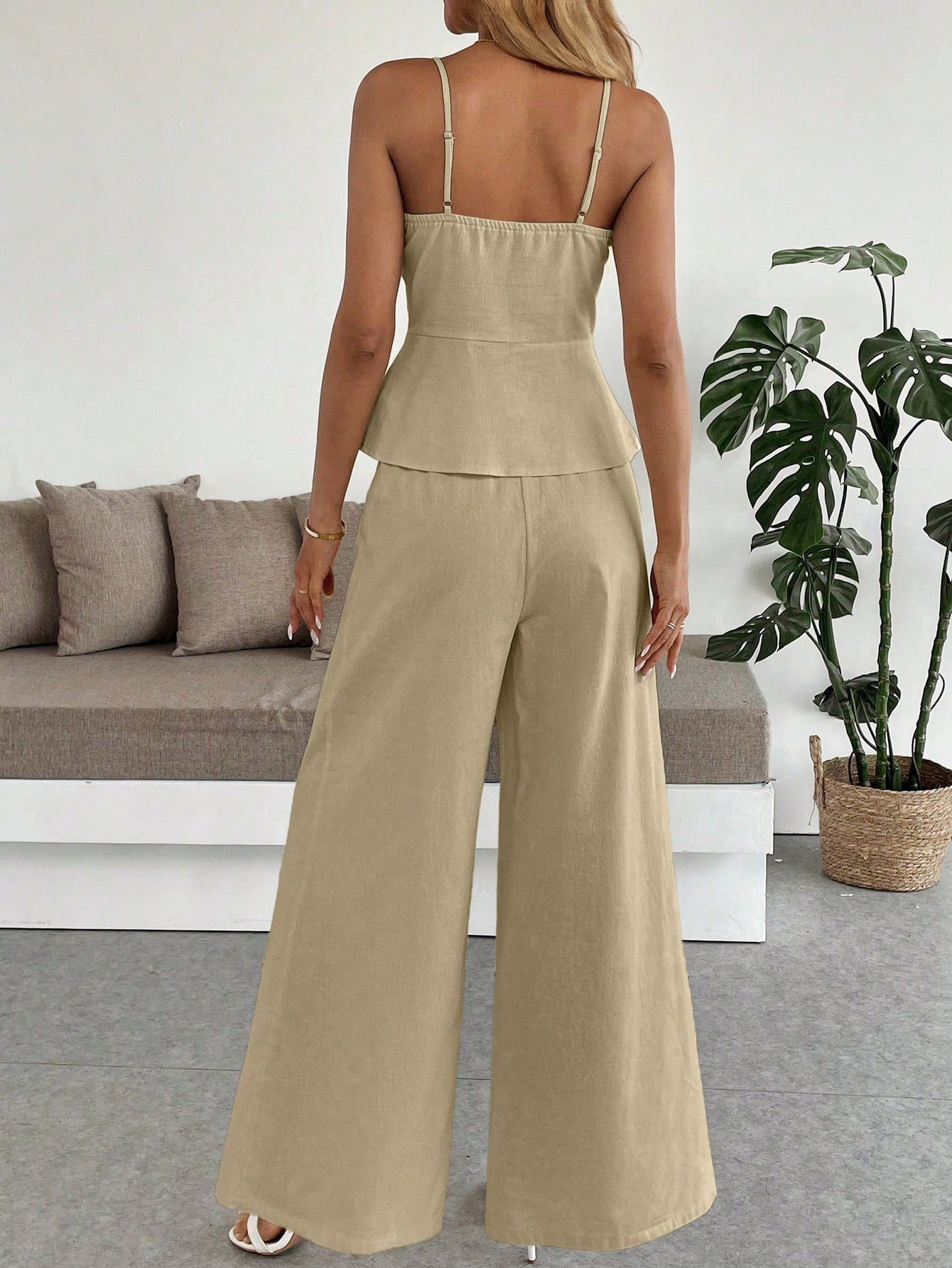 Pleated Cami Pants Co-ord Set