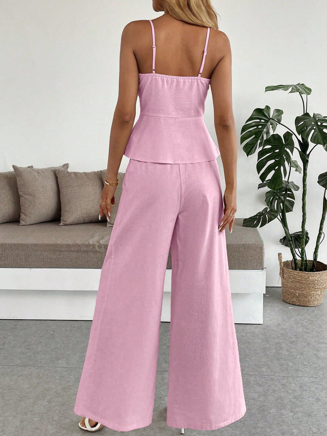 Pleated Cami Pants Co-ord Set