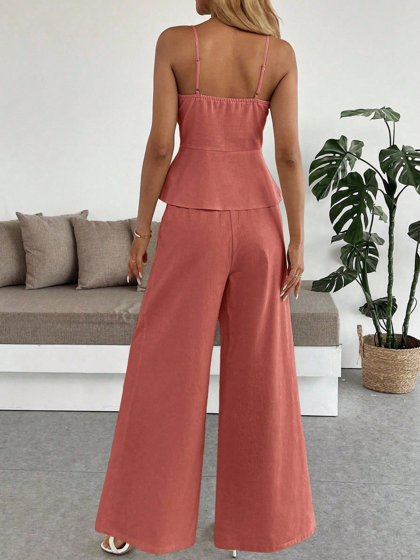 Pleated Cami Pants Co-ord Set