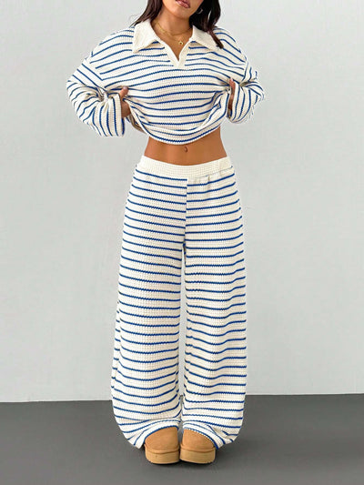 Striped Knit Pants Co-ord Set
