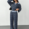 Striped Knit Pants Co-ord Set