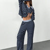 Striped Knit Pants Co-ord Set