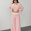 Striped Knit Pants Co-ord Set