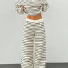 Striped Knit Pants Co-ord Set