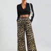 Leopard Print Wide-Leg Pants
