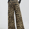 Leopard Print Wide-Leg Pants